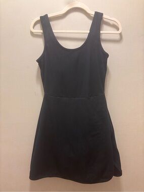 Balance Collection Black Scoop Neck Tennis Dress with Flared Skirt